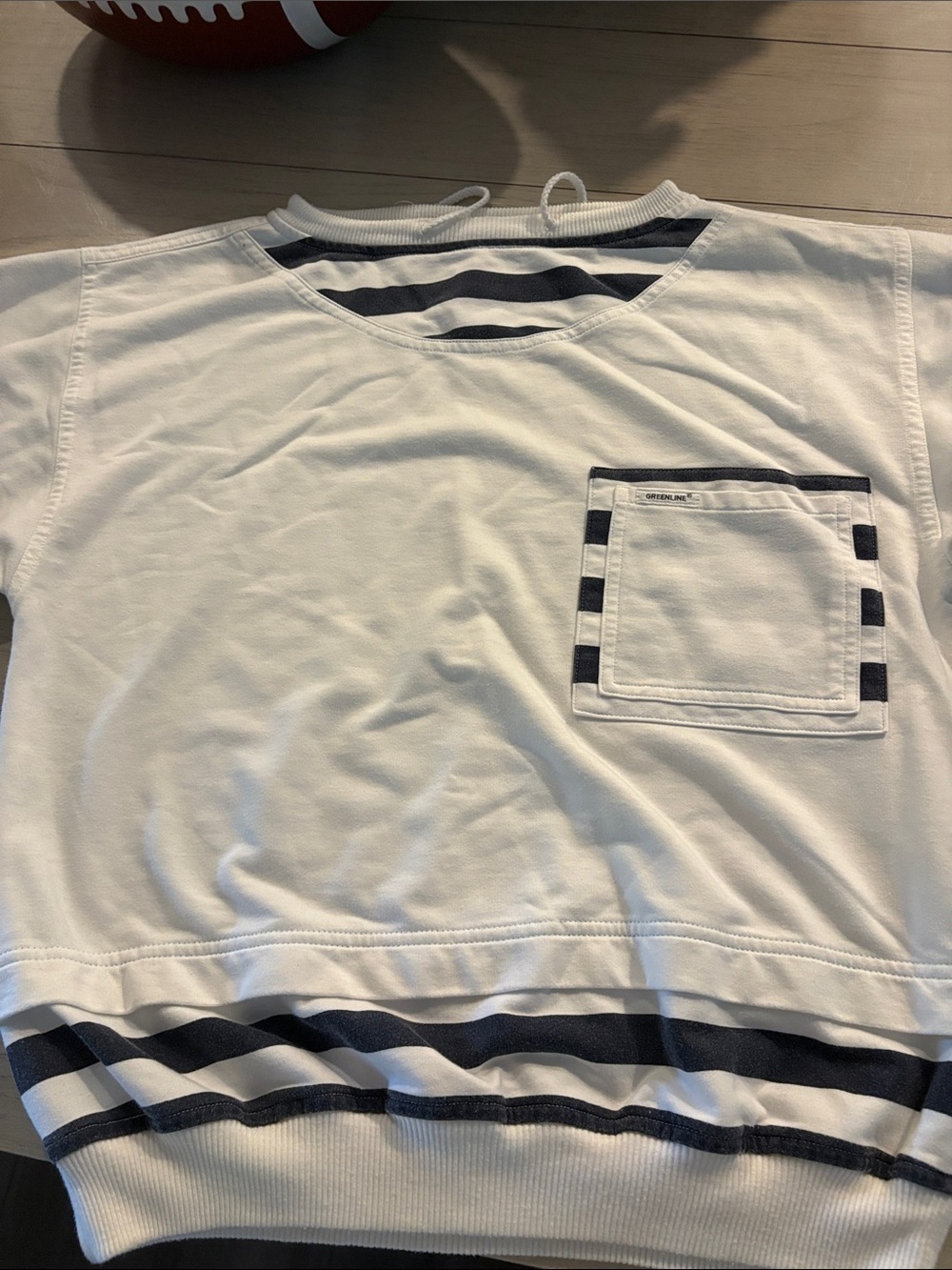 Women’s Cream Striped Pocket Sweater